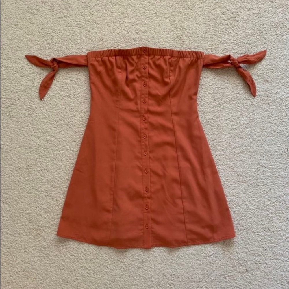 BB Dakota rust tie dress